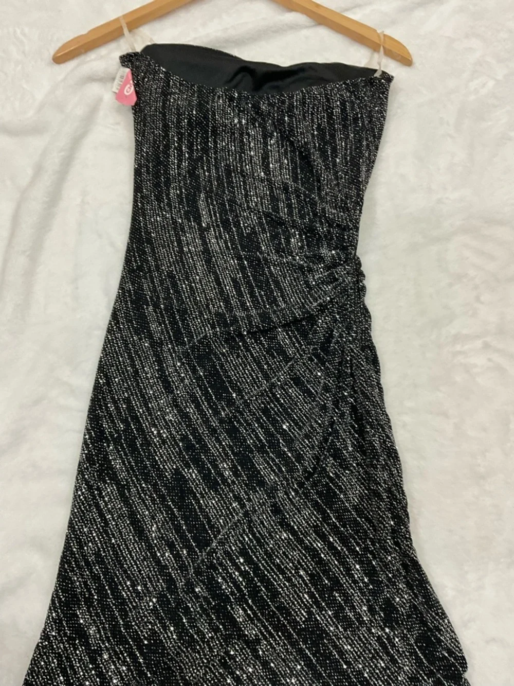 Black Shimmer Bodycon Dress - Women's Evening Dress - Picture 8 of 10